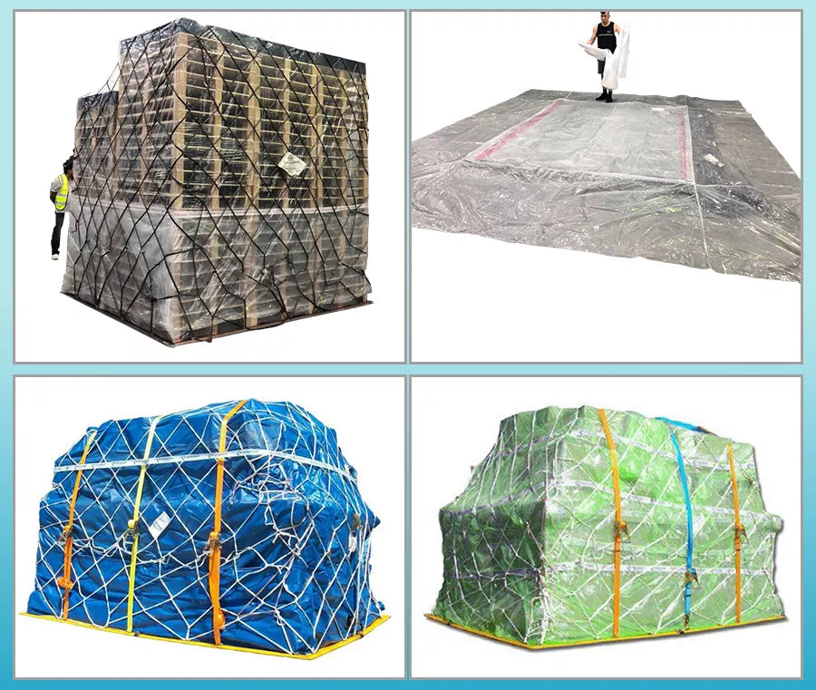 Air Cargo Pallet Covers 215"x98"x54" – 1 Mil Clear (Fits 96"x125"x96") for DC-8 Aircraft – 25 Covers