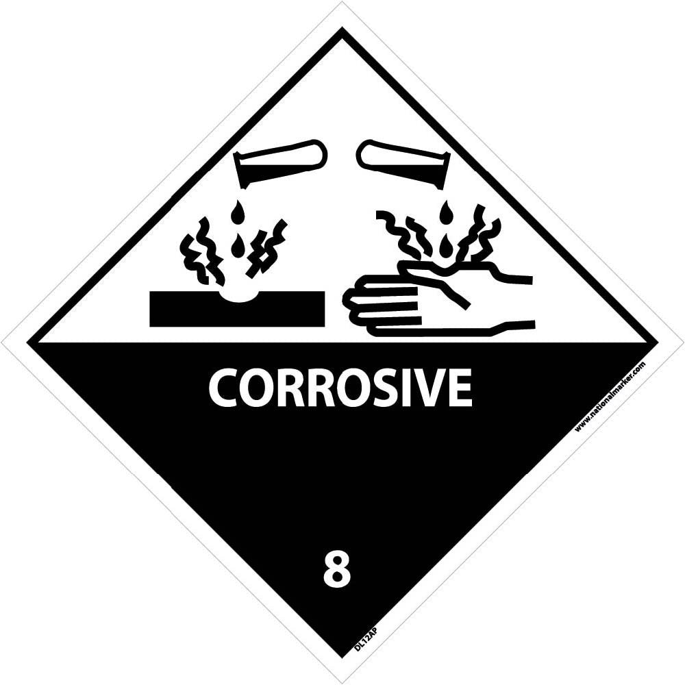 Shipping and Hazardous Labels Corrosive #8