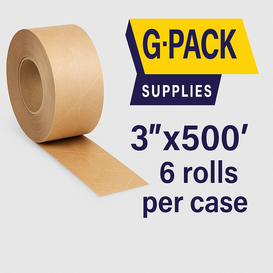 water tape reinforced in miami, gummed tape 3"