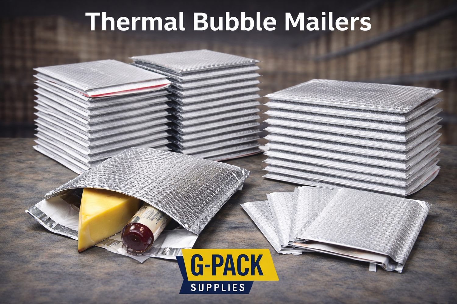 Thermal bubble mailers insulated shipping envelopes wholesale in Miami warehouse Gpack Supplies