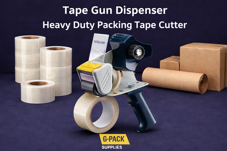 Tape gun dispenser heavy duty packing tape cutter for sealing boxes and packaging operations Gpack Supplies Miami warehouse