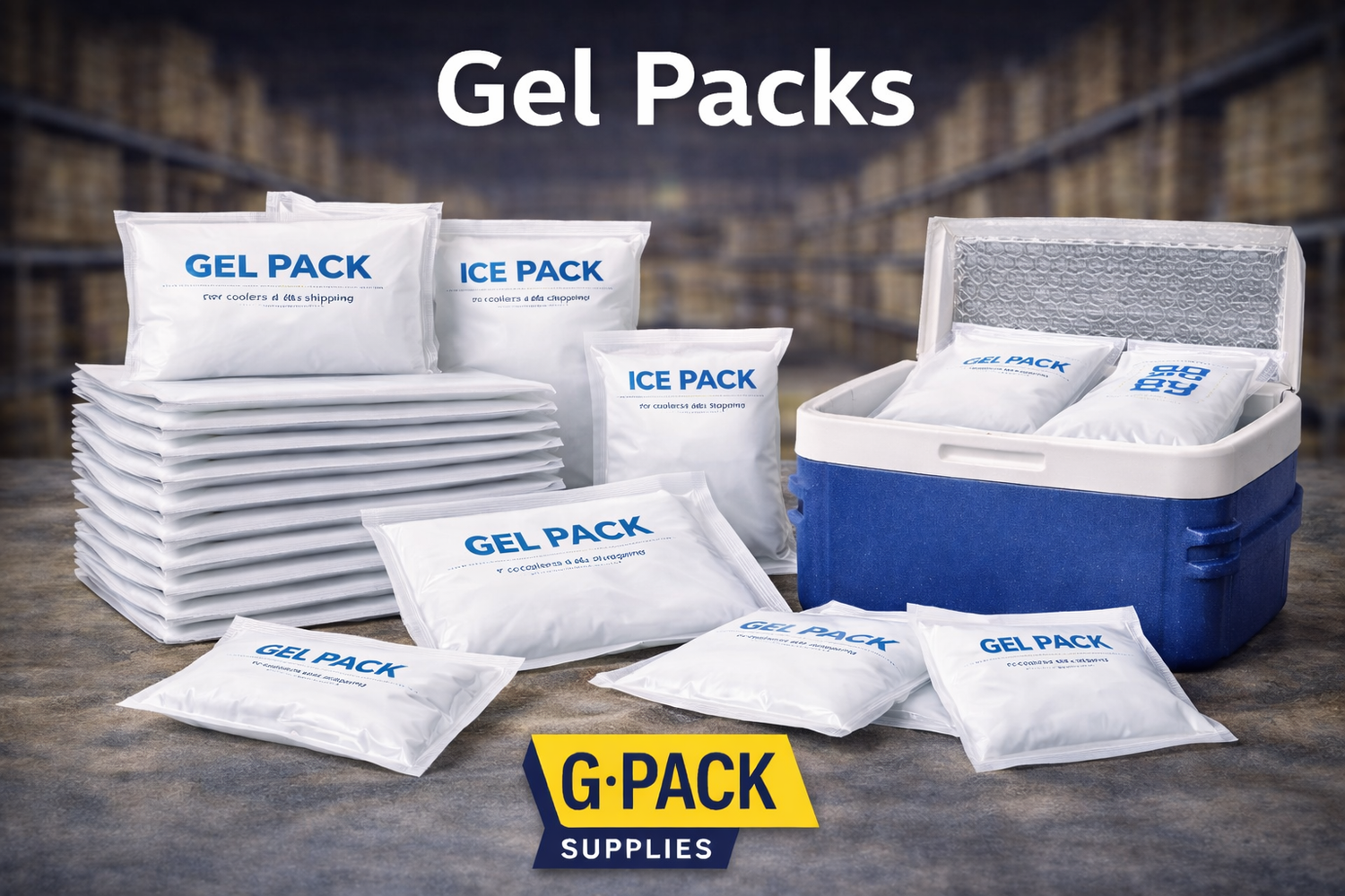Gel ice packs wholesale in Miami warehouse cold shipping supplies Gpack Supplies