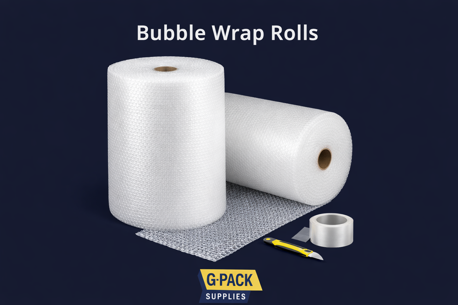 Bubble wrap rolls small medium large for packaging and shipping supplies from Gpack Supplies Miami warehouse