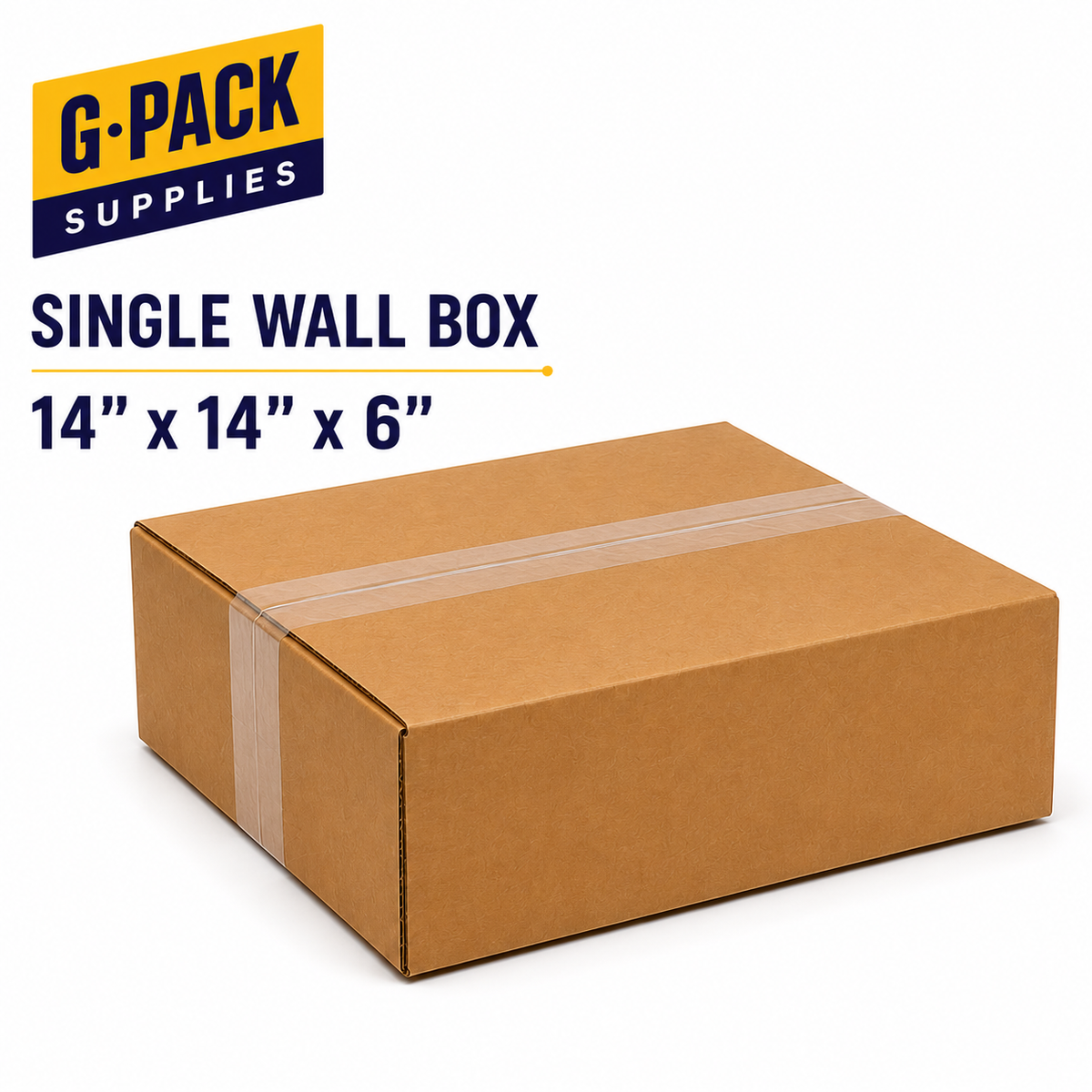 14x14x6 single wall corrugated shipping box for packing and shipping - Gpack Supplies