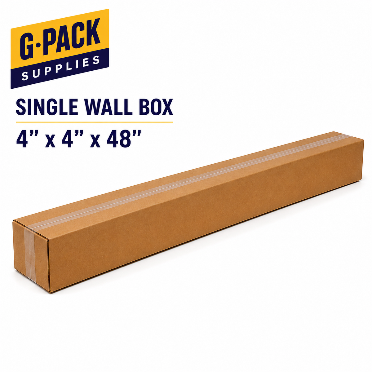 4x4x48 single wall corrugated shipping box - Gpack Supplies