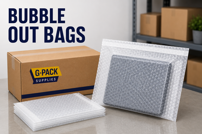 Bubble out bags protective bubble pouches for shipping fragile products and ecommerce packaging Gpack Supplies Miami warehouse