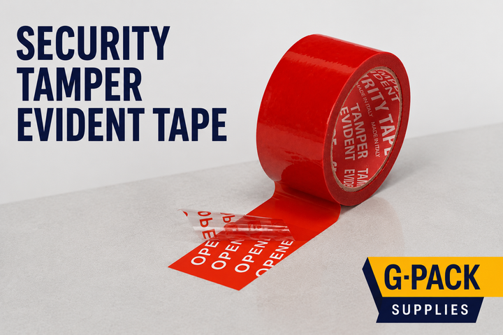 Security tamper evident tape for carton sealing package protection and tamper proof shipping security Gpack Supplies Miami warehouse
