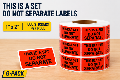 This is a set do not separate labels 1 x 2 inch 500 stickers per roll for shipping order identification and warehouse package handling Gpack Supplies Miami warehouse
