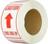 Shipping Labels Caution This Side Up – 3 x 5 – 500 Labels Roll