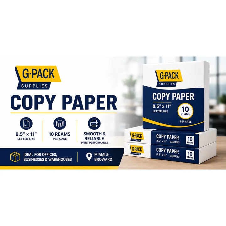 Copy Paper – 8.5 x 11 – 500 Sheets per Ream – 10 Reams Case | Gpack Supplies