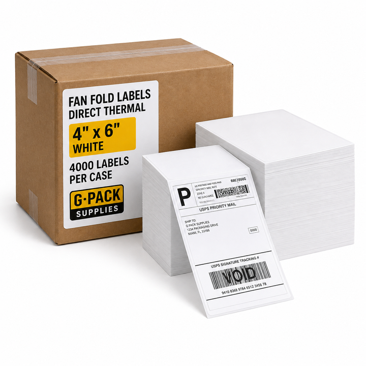 fan fold thermal shipping labels 4x6 white gpack supplies miami wholesale  