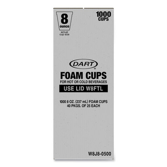 Foam Cups 8 oz 1000 count
