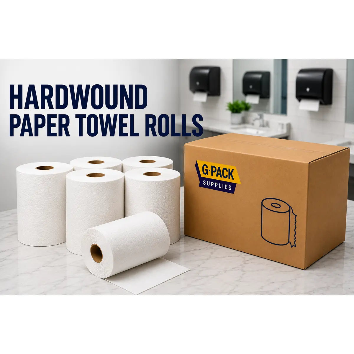 Hardwound Paper Towel Rolls – 6 Rolls per Case (Commercial Grade) | Gpack Supplies