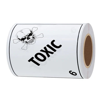 Hazardous Labels Class 6 Toxic – 4 x 4 – 500 Labels Roll - alternate product view 2 - Gpack Supplies