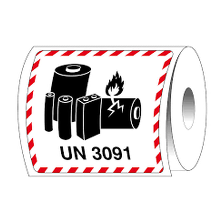 Hazardous Labels Lithium Battery UN3091 – 4.7 x 4.3 – 500 Labels Roll - alternate product view 2 - Gpack Supplies