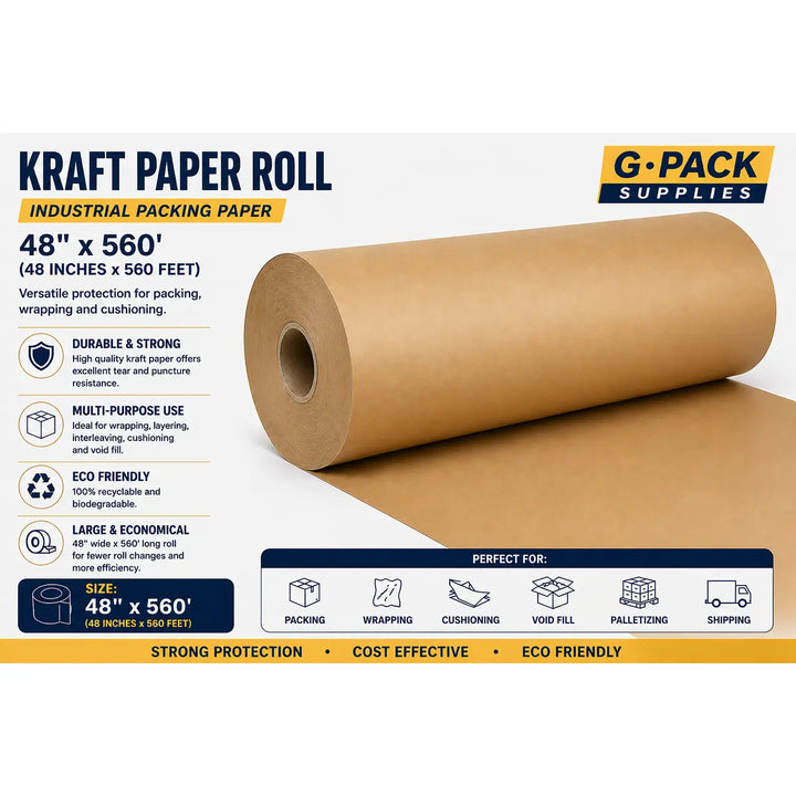 Kraft Paper Rolls – 48 x 560 ft – 50 lb | Gpack Supplies
