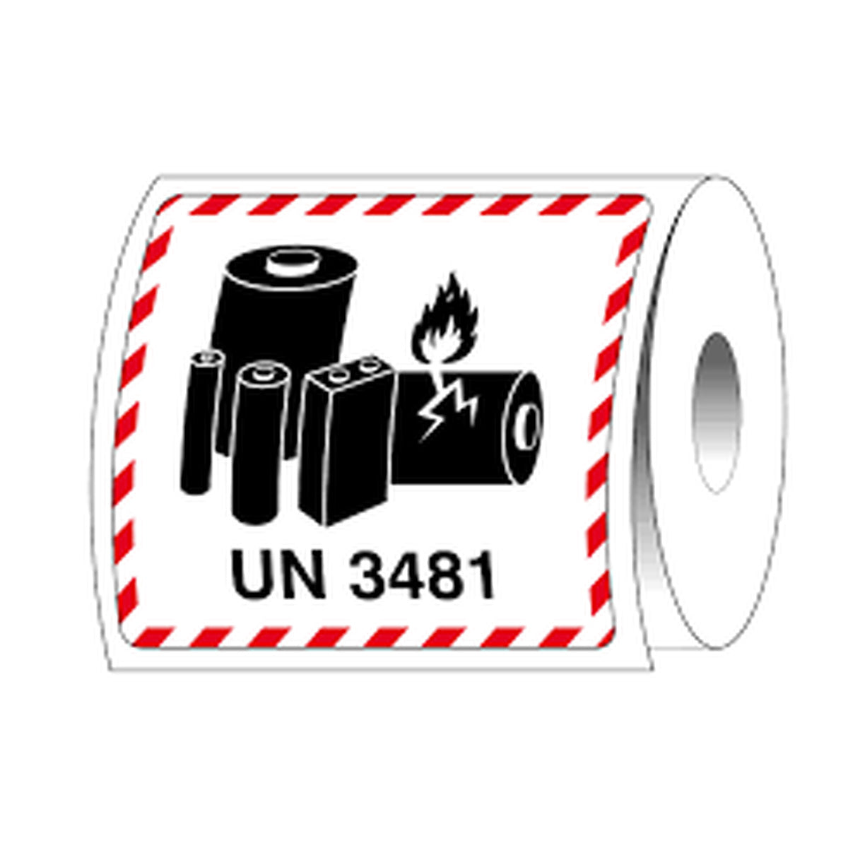 Lithium Battery Labels UN3481 – 4.7 x 4.3 – 500 Roll - alternate product view 2 - Gpack Supplies