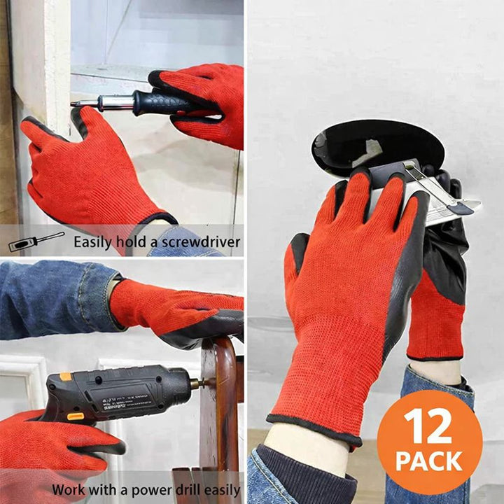 Warehouse Nitrile Coated Gloves – Multipurpose Work Gloves – 12 Pack