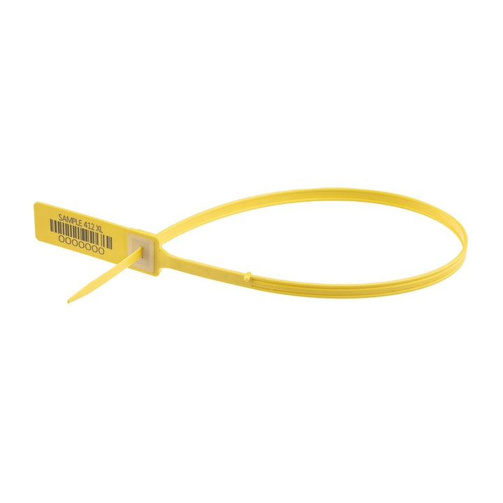 Plastic Pull Up Seals 400mm Adjustable Yellow – 100 Pack Tamper Evident Security Seals - alternate product view 1 - Gpack Supplies