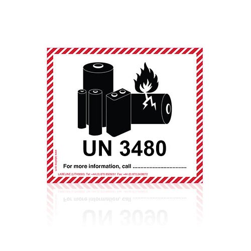 Hazardous Lithium Battery Labels UN3480 4.7 x 4.3 500 Roll – Gpack