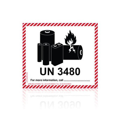 Shipping and Hazardous Labels Lithium Battery UN3480 – Packaging Supplies | Gpack Supplies