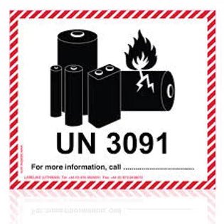 Hazardous Labels Lithium Battery UN3091 4.7 x 4.3 500 Labels