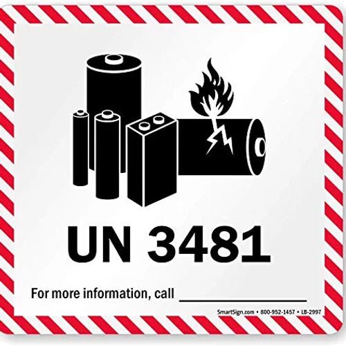 Shipping and Hazardous Labels Lithium Battery UN3481 – Packaging Supplies | Gpack Supplies
