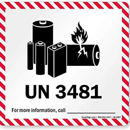 Shipping and Hazardous Labels Lithium Battery UN3481 – Packaging Supplies | Gpack Supplies