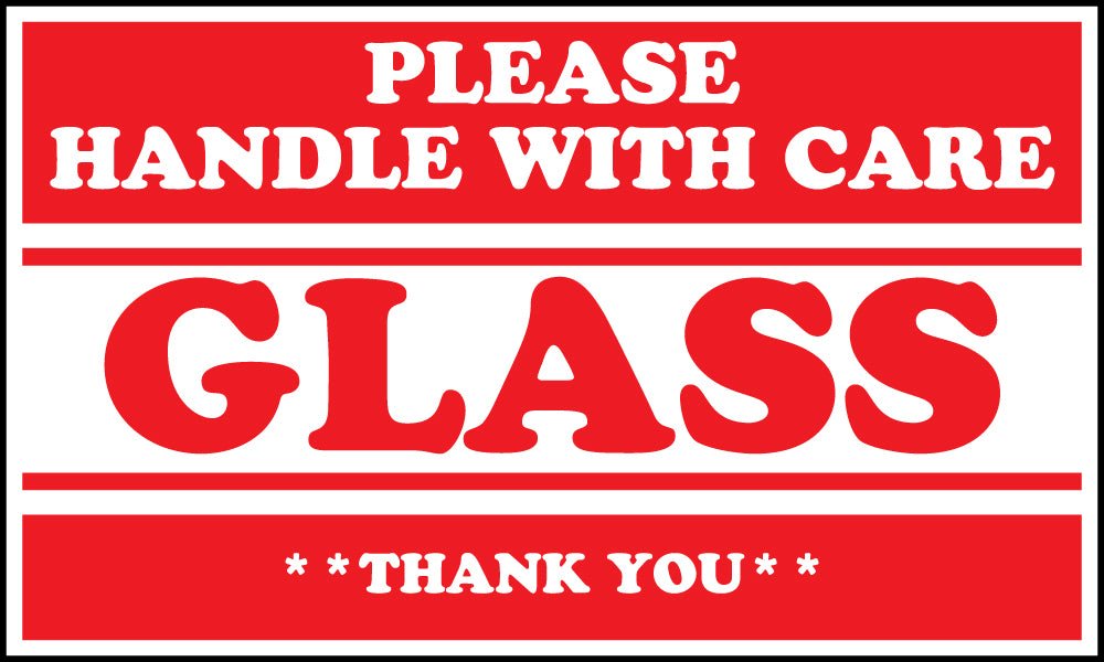 Shipping and Hazardous Labels Glass "Please handle with care" – Packaging Supplies | Gpack Supplies