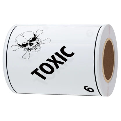 Hazardous Labels Class 6 Toxic – 4 x 4 – 500 Labels Roll