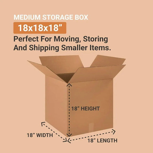 Single Wall Cube Boxes  18" x 18" x 18"