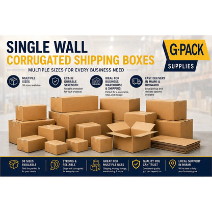 Single Wall Corrugated Shipping Boxes – Multiple Sizes | Gpack Supplies