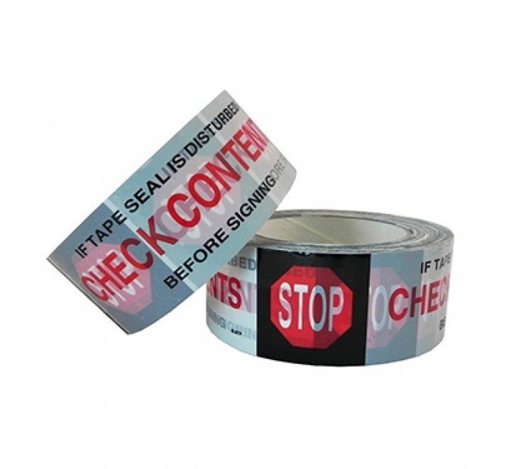 Specialty Tapes Stop Check Content Printed Security TAPE 2" 110yd 36 rolls – Packing Tape | Gpack Supplies