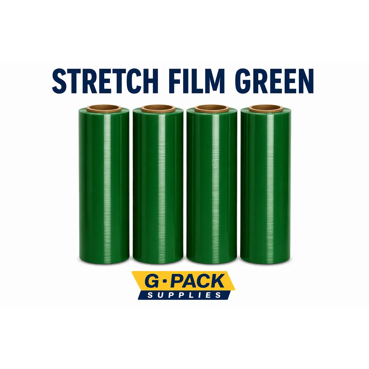 Stretch Film Green 18 x 1000 – 85 Gauge – Colored Pallet Wrap – 4 Rolls Case | Gpack Supplies