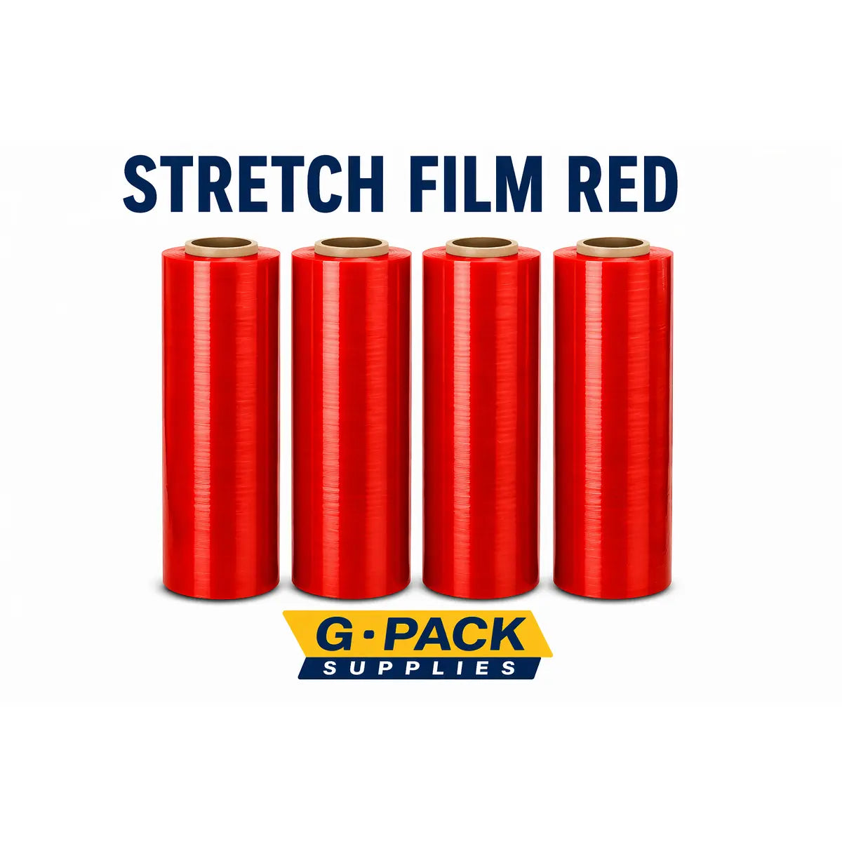 Stretch Film Red 18 x 1000 – 85 Gauge – Colored Pallet Wrap – 4 Rolls Case | Gpack Supplies