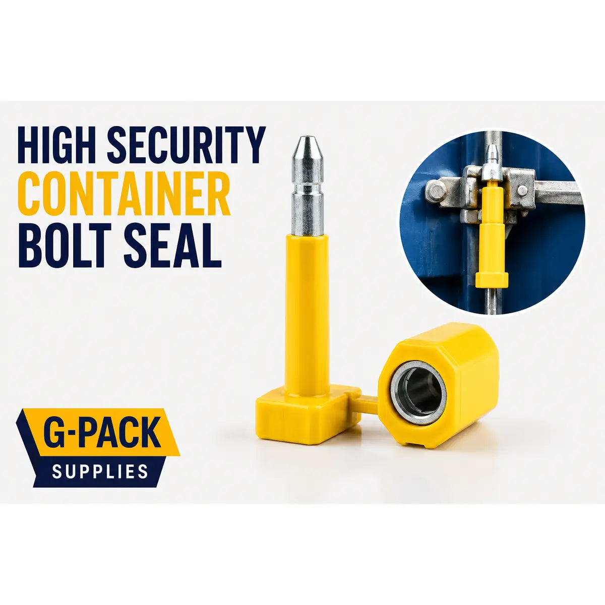 High Security Container Bolt Seal – Tamper Evident – Yellow – Pack of 10 | Gpack Supplies
