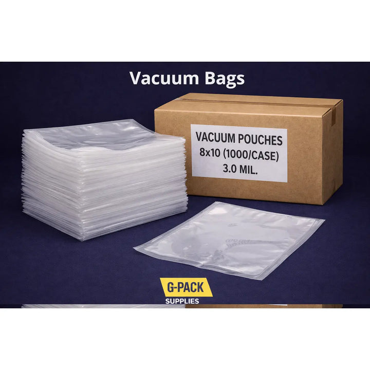 Vacuum Seal Bags 8 x 10 – 3 Mil – Commercial Vacuum Pouches – 1000 Case | Gpack Supplies