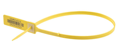 Plastic Pull Up Seals 400mm Adjustable Yellow – 100 Pack Tamper Evident Security Seals