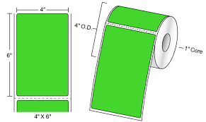Direct Thermal Labels – 4 x 6 – Green – 9 Rolls – 1 Core